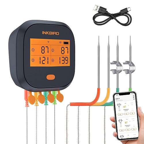 Best WiFi BBQ Thermometer - Inkbird WiFi Grill Meat Thermometer IBBQ-4T