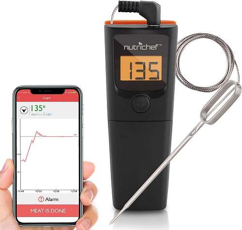 Best WiFi BBQ Thermometer - NutriChef PWIRBBQ90 Meat Thermometer